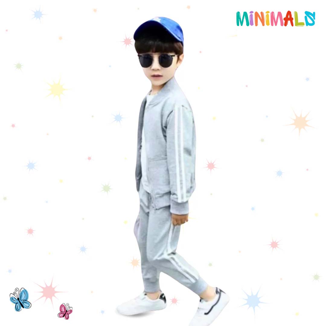 Stripe Fashion Tracksuit – Grey