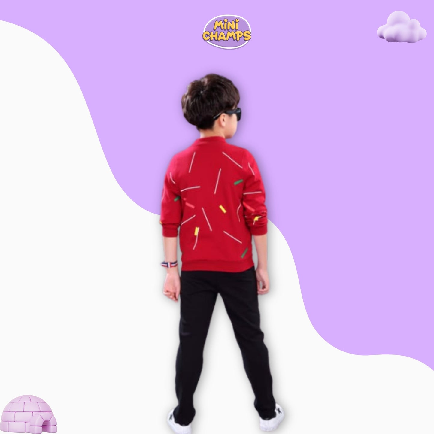Strip Style Zipper - Red